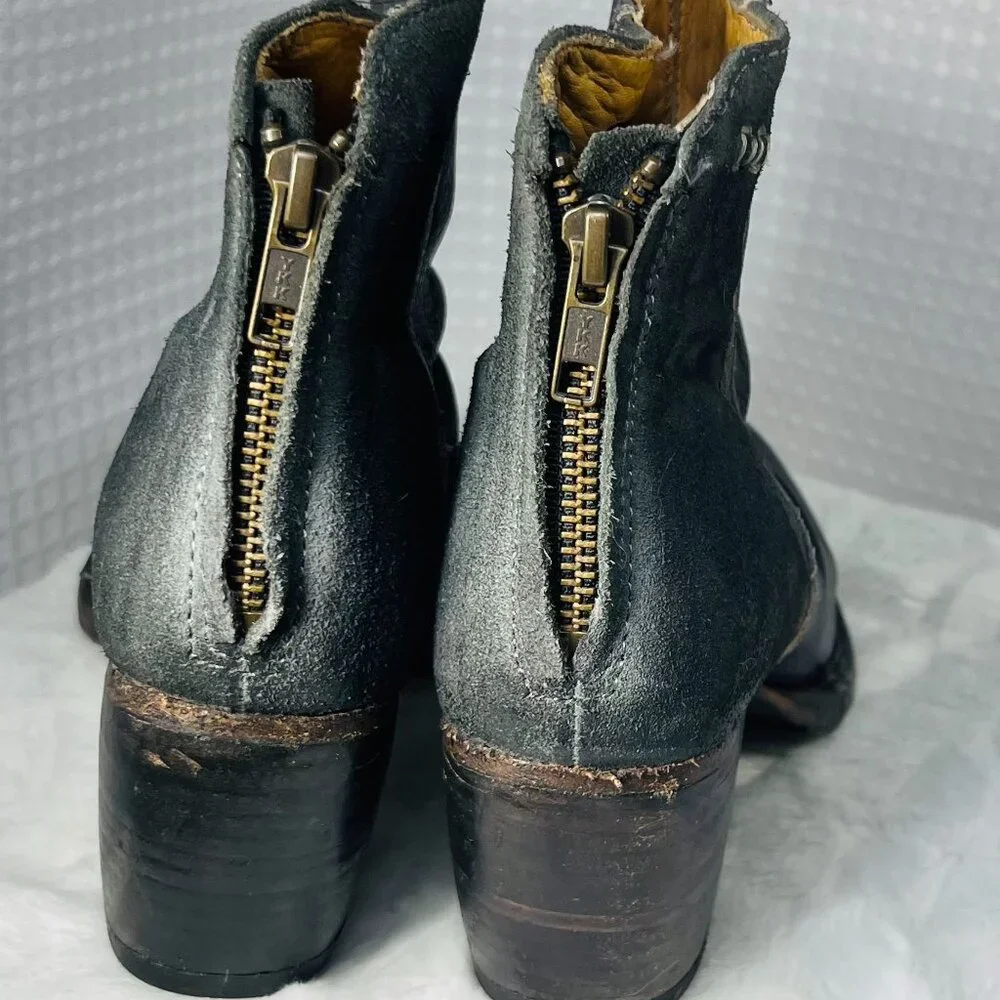 Bed Stu Arcane Cobbler Series ankle boots in black leather - Picture 9 of 10